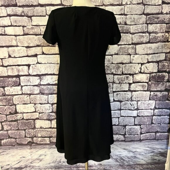Jones Wear Black Short Sleeve Fully Lined Dress Size 10 - Picture 6 of 9